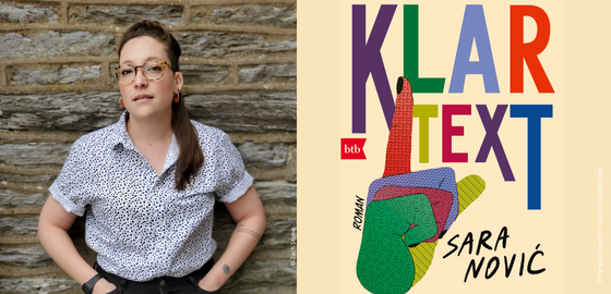 Die Autorin Sara Novic (links) und ihr Buch "Klartext" (Originaltitel True Biz; Penguin Random House) 