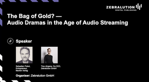 Vorschaubild "The Bag of Gold?", schwarzer Hintergrund mit Titel und Speaker